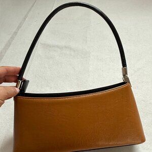 Faux Leather Two-Tone Handbag